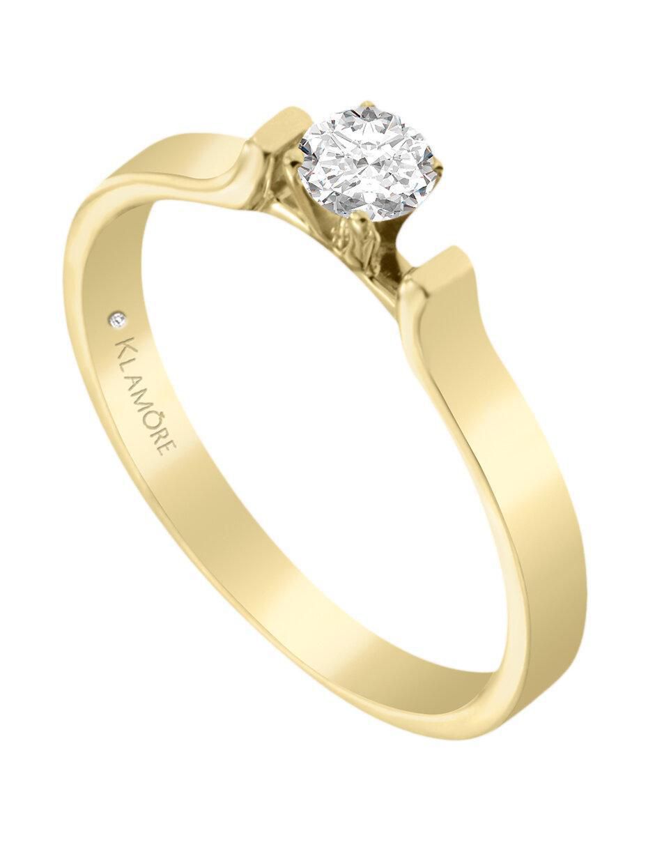 Solitario 14 k Adana diamante 4