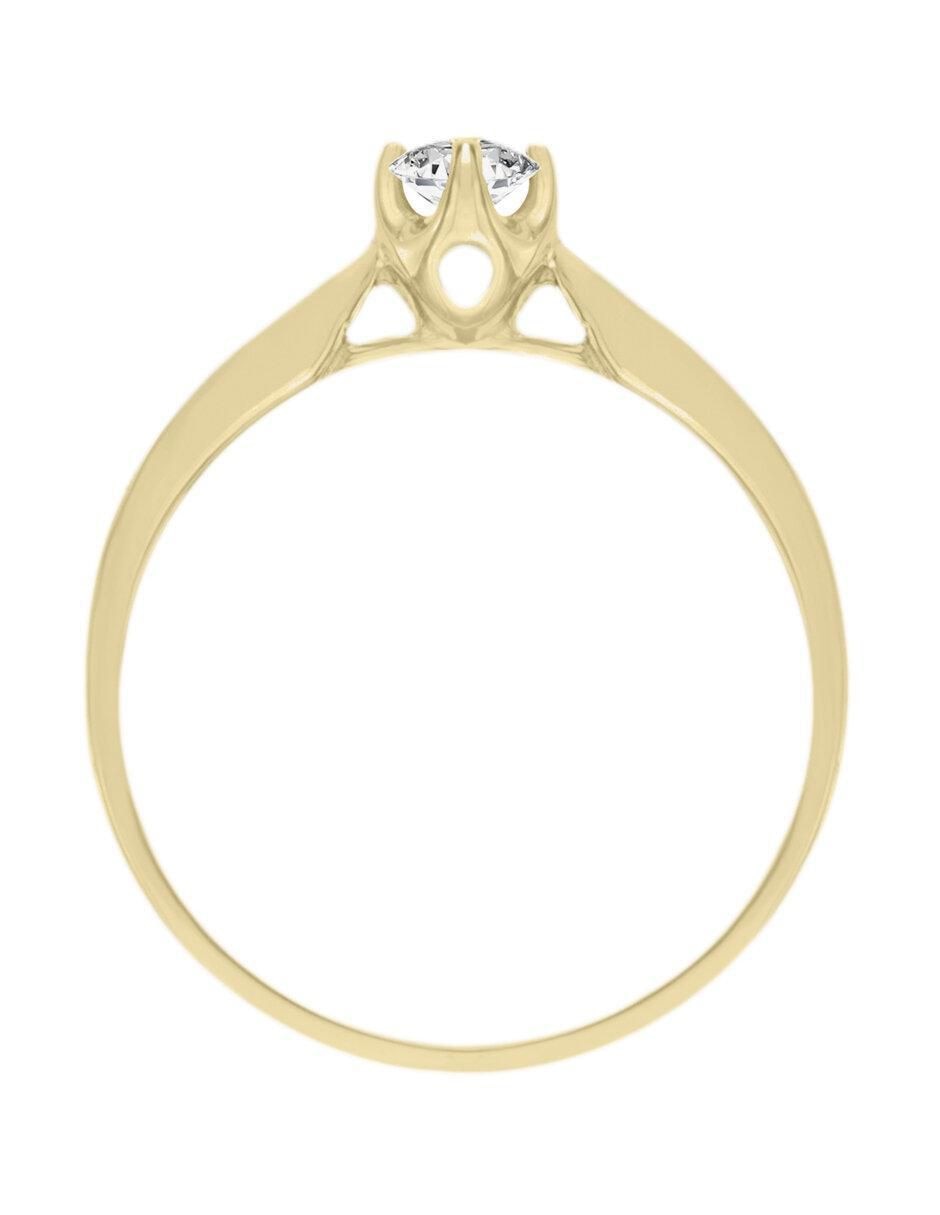 Solitario 14 k Florenza diamante 4