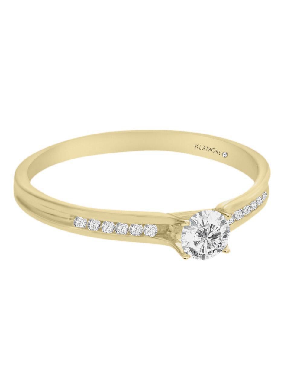 Solitario 14 k Lauren diamante