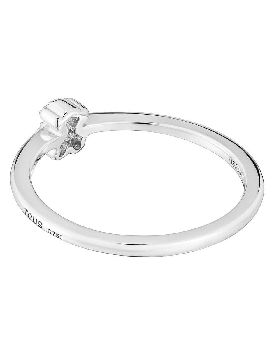 Anillo de oso Grain 18 k de oro blanco diamante pavé