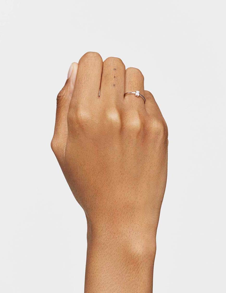 Anillo de oso Grain 18 k de oro blanco diamante pavé