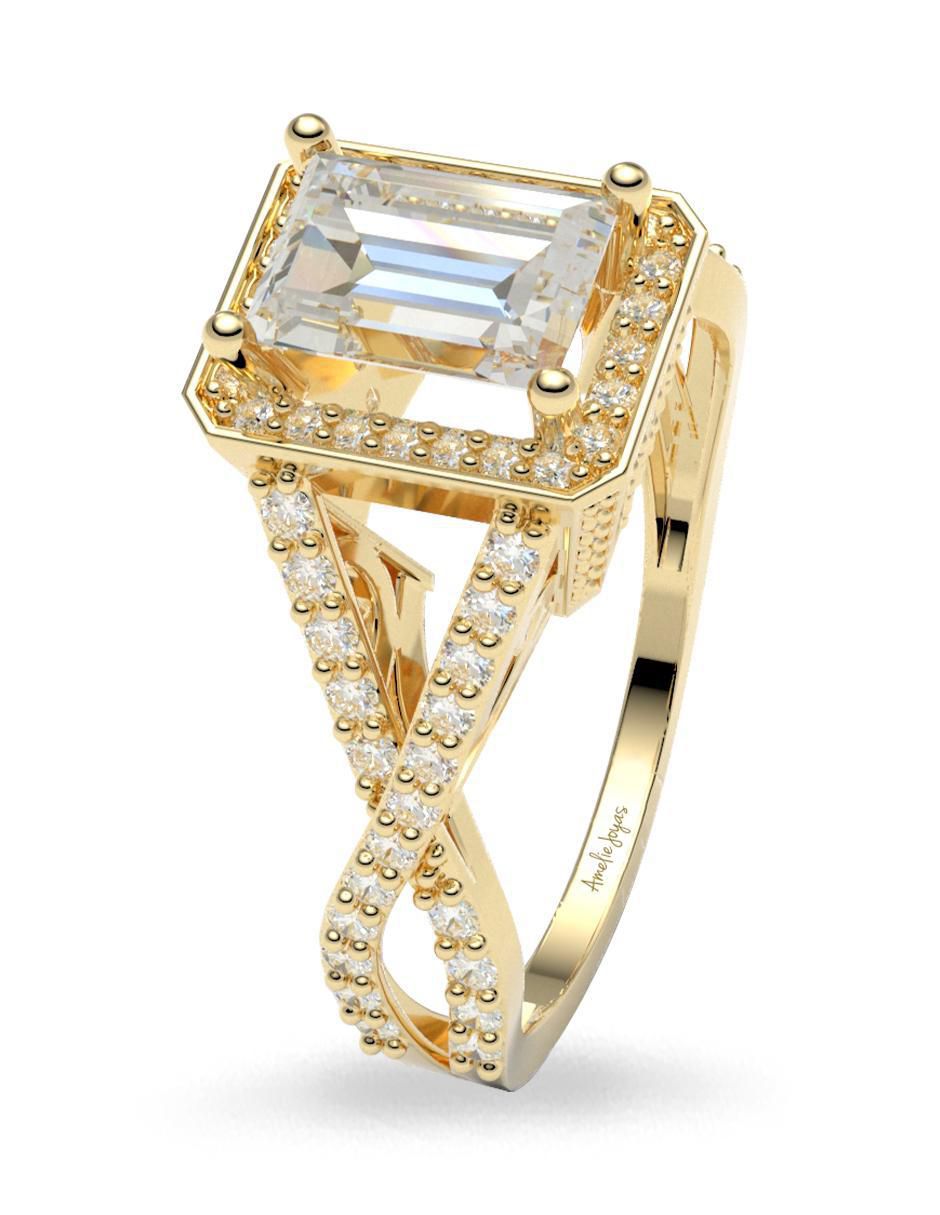 Anillo de compromiso 14 k 3
