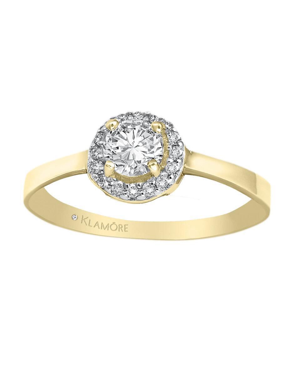 Solitario 14 k Halo diamante Solitario 14 k Halo diamante