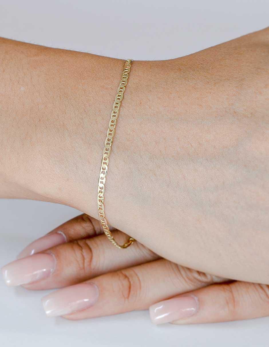 Pulsera de oro 10 K acabado pavé 3