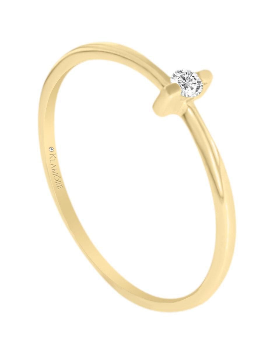 Solitario 14 k Sole diamante 3