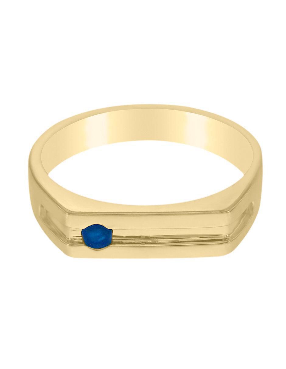 Anillo redondo Ithan 14 k de oro zafiro brillante Anillo redondo Ithan 14 k de oro zafiro brillante