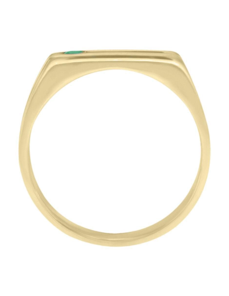 Anillo redondo Ithan 14 k de oro esmeralda brillante 3