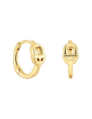 Aretes de aro de oro con acabado brillante 1