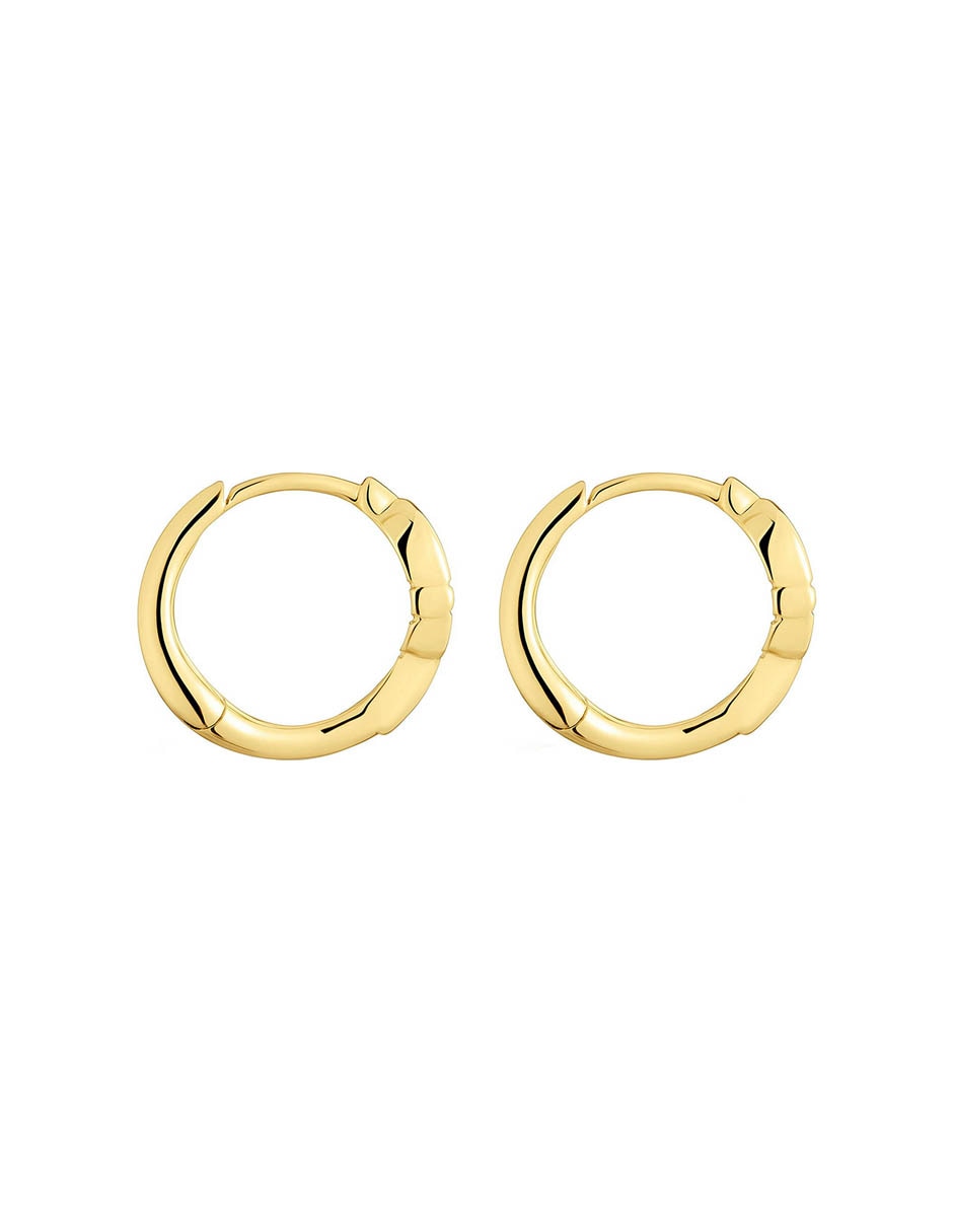 Aretes de aro de oro con acabado brillante 2