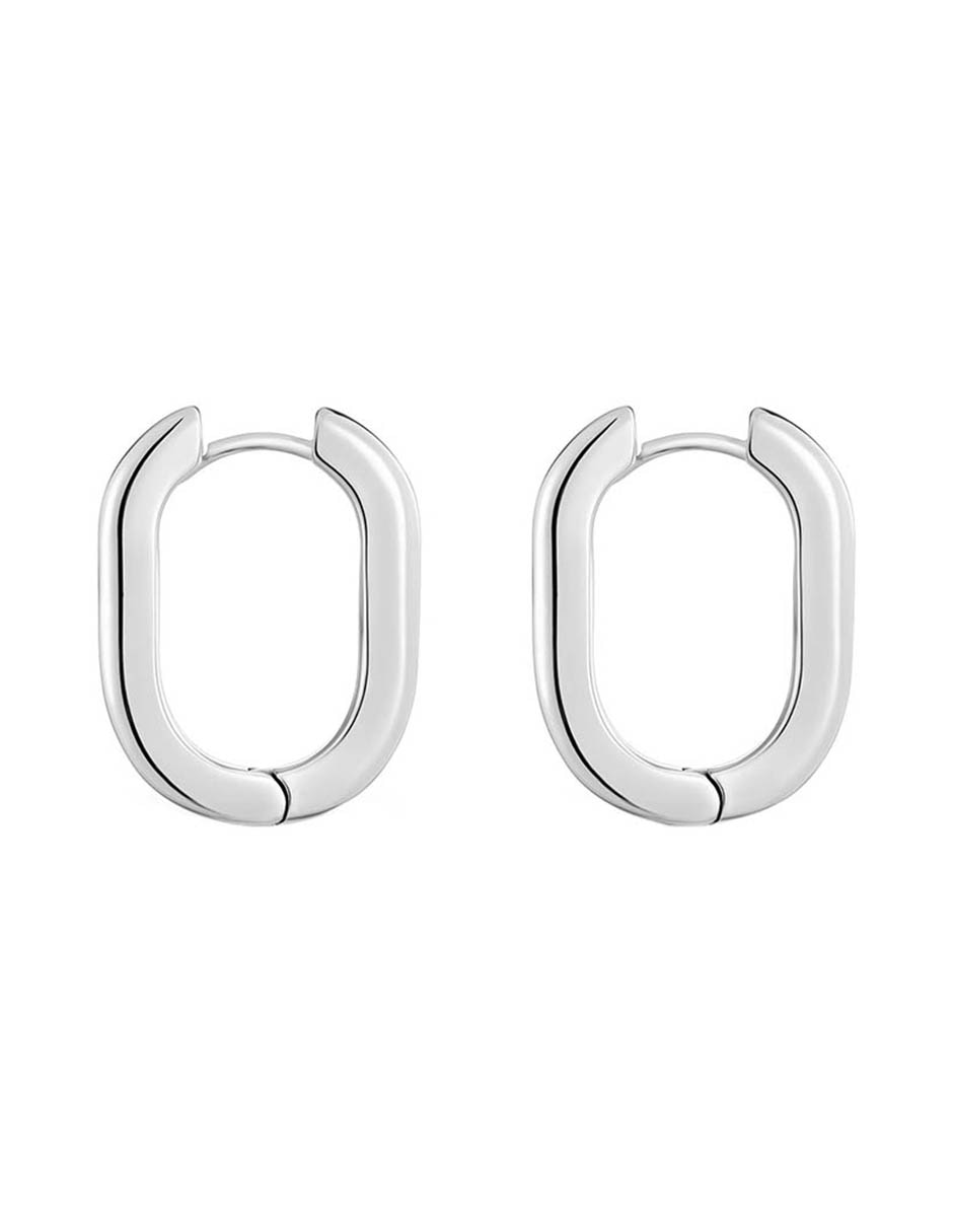 Aretes de aro ciruculares de plata P 925 con acabado espejo 1