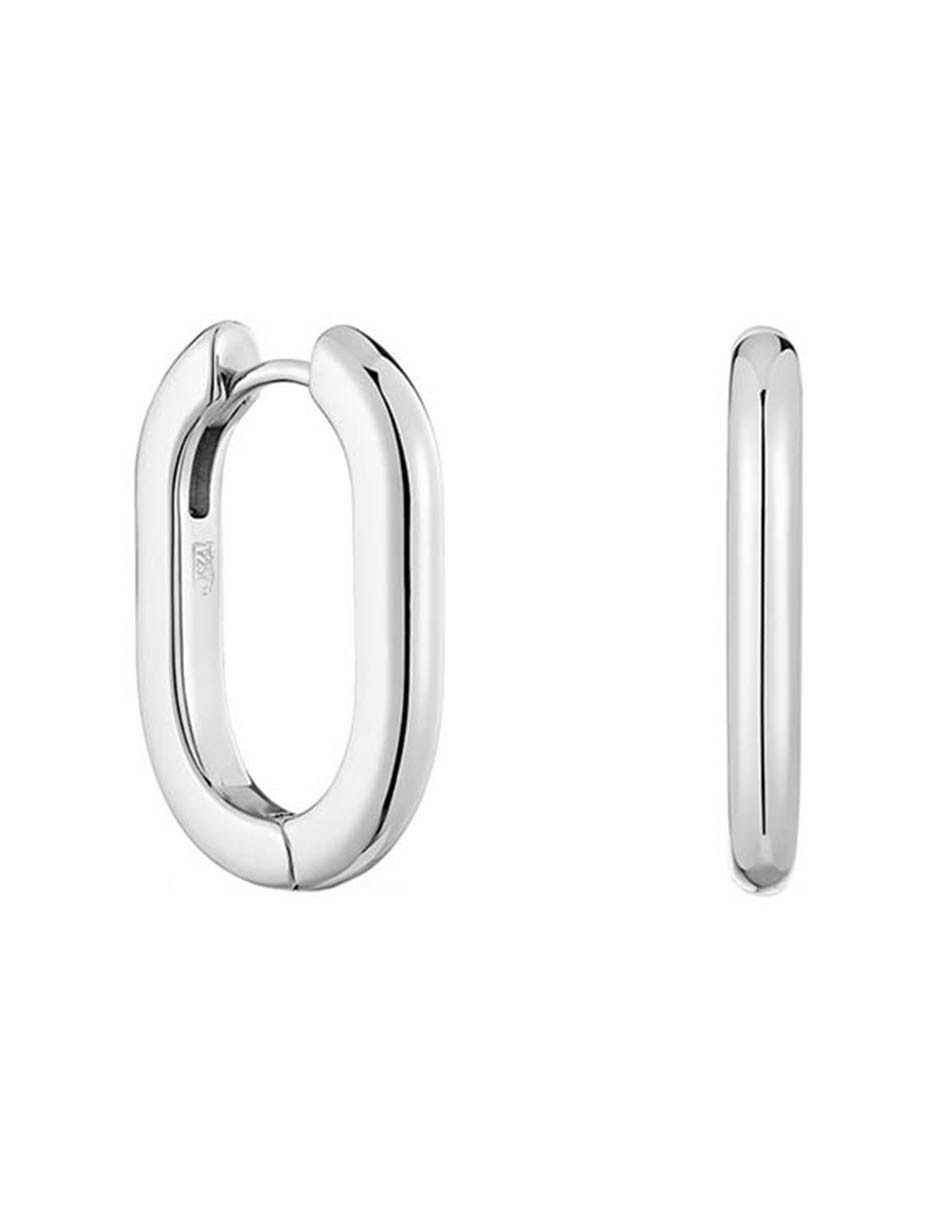 Aretes de aro ciruculares de plata P 925 con acabado espejo 2
