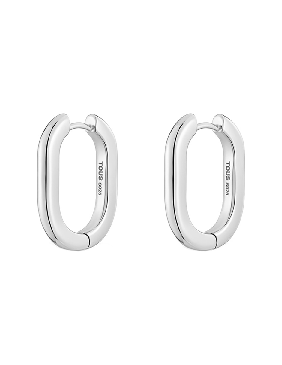 Aretes de aro ciruculares de plata P 925 con acabado espejo 3