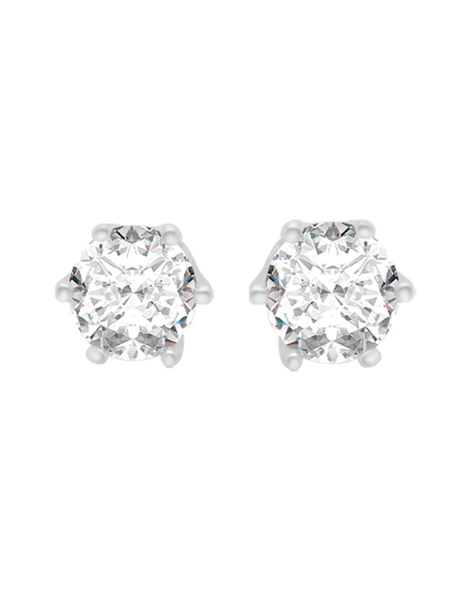 Broqueles redondos de oro con acabado brillante diamante 1