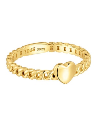 Anillo de corazón Bold Motif de plata P 925 con acabado baño de oro