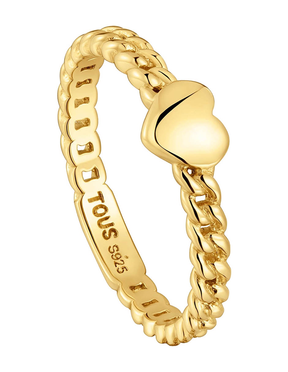 Anillo de corazón Bold Motif de plata P 925 con acabado baño de oro 5