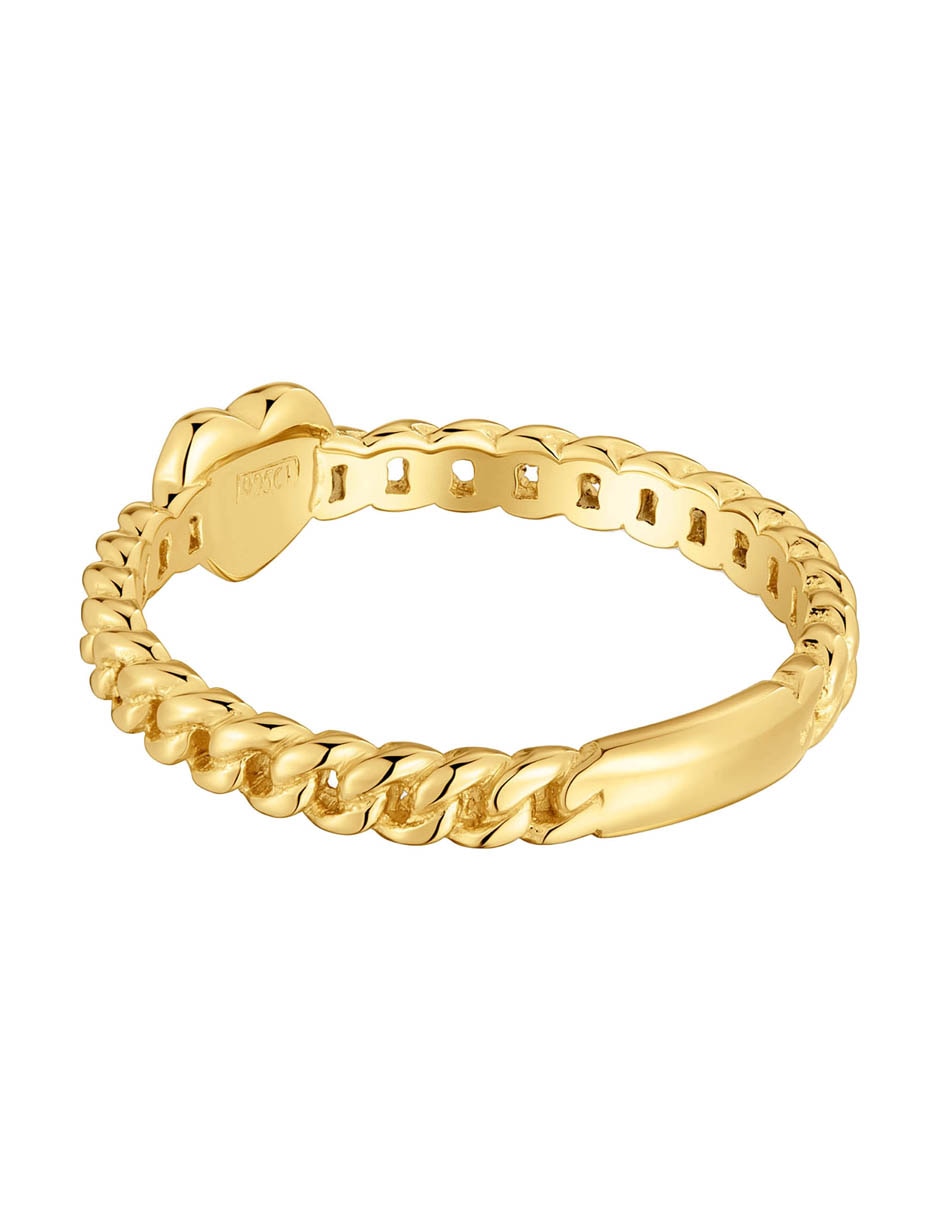 Anillo de corazón Bold Motif de plata P 925 con acabado baño de oro