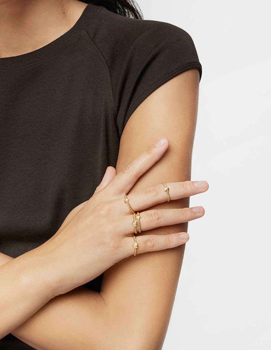Anillo de corazón Bold Motif de plata P 925 con acabado baño de oro
