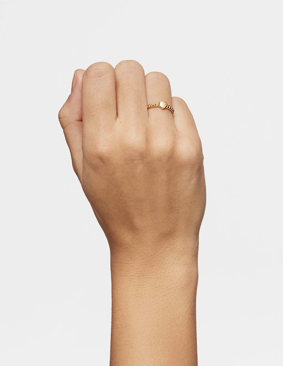 Anillo de corazón Bold Motif de plata P 925 con acabado baño de oro 6