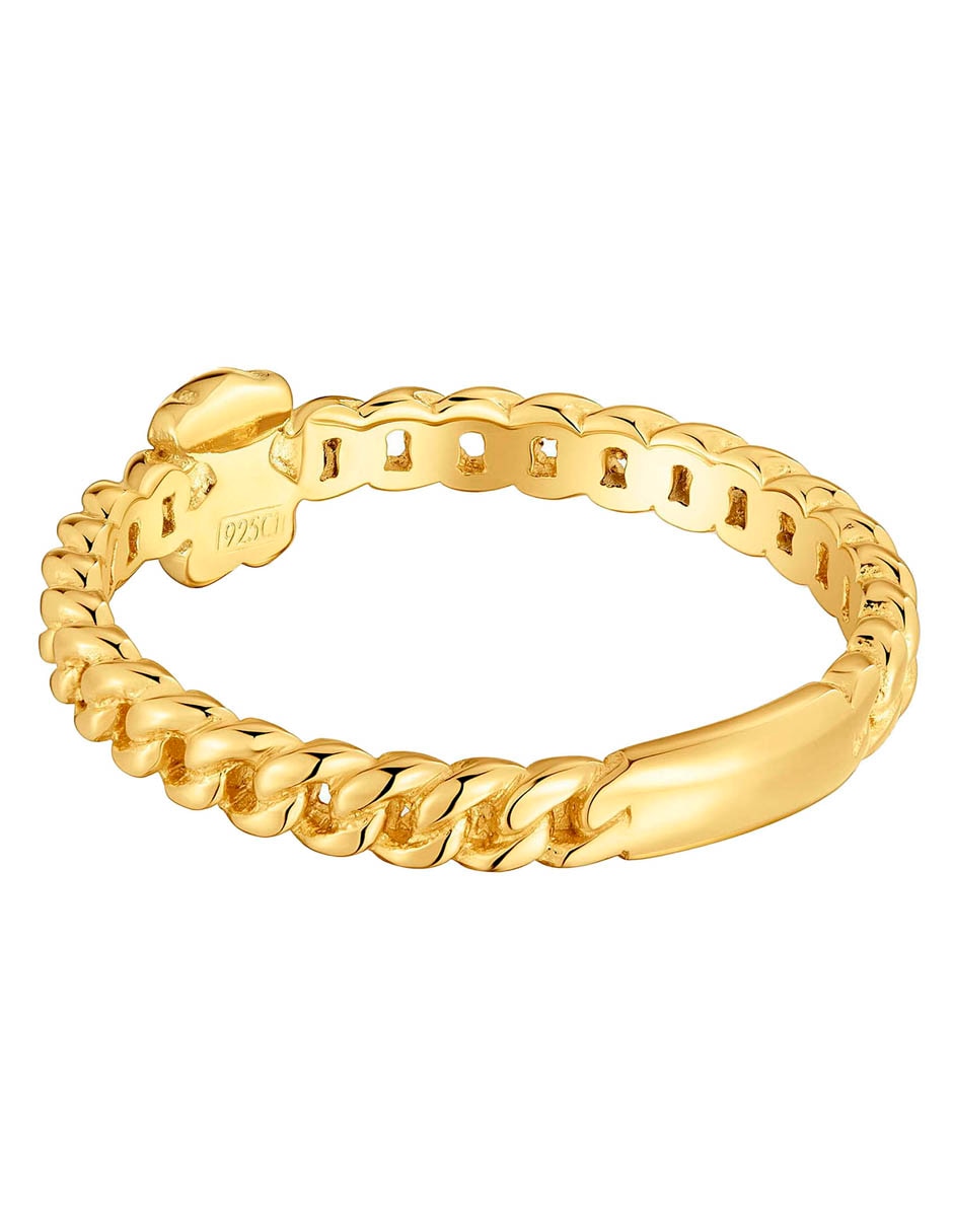 Anillo de oso Bold Motif de plata P 925 con acabado baño de oro 3