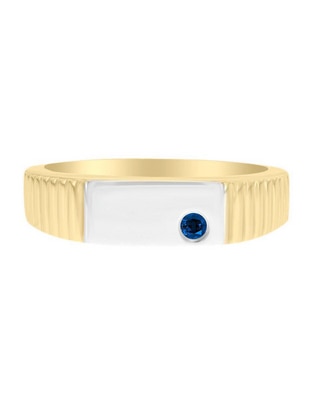 Anillo redondo Jesus 14 k de oro amarillo zafiro brillante Anillo redondo Jesus 14 k de oro amarillo zafiro brillante