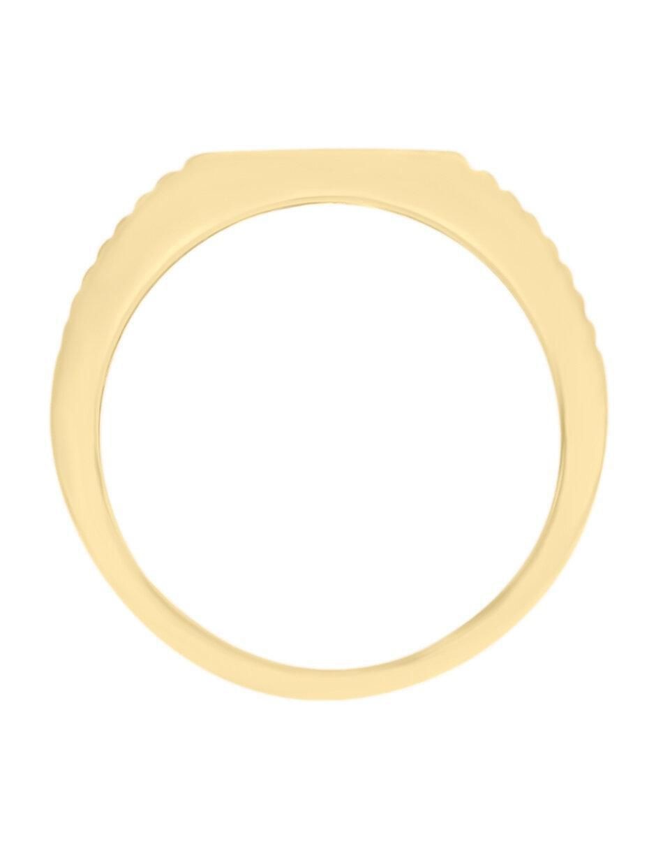 Anillo redondo Jesus 14 k de oro amarillo zafiro brillante 3