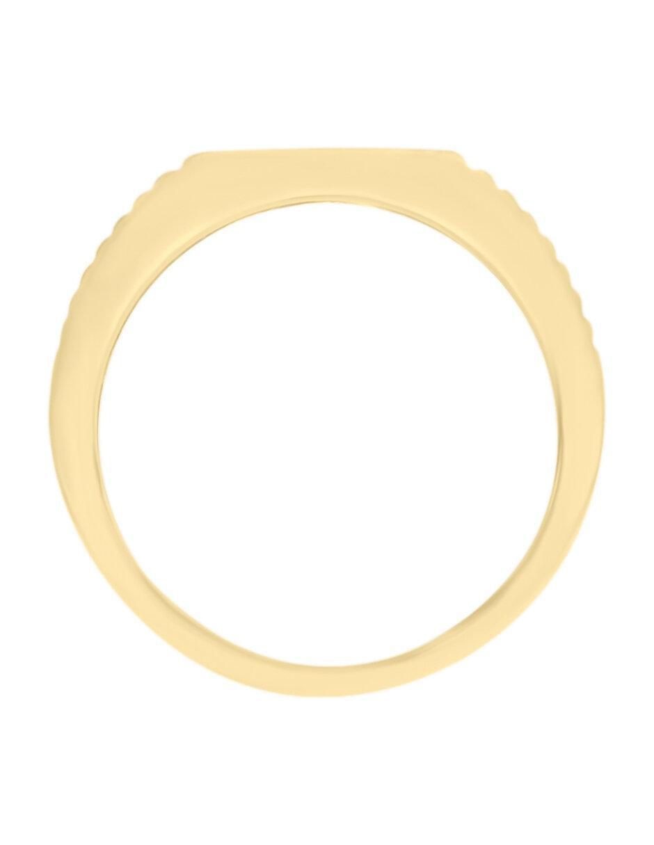 Anillo redondo Jesus 14 k de oro amarillo rubí brillante 3