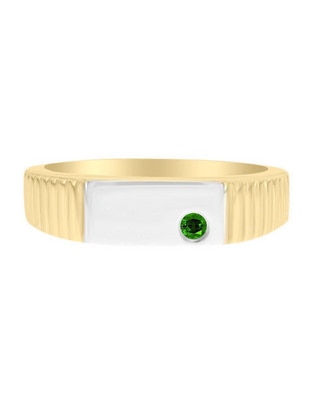 Anillo redondo Jesus 14 k de oro amarillo esmeralda brillante Anillo redondo Jesus 14 k de oro amarillo esmeralda brillante
