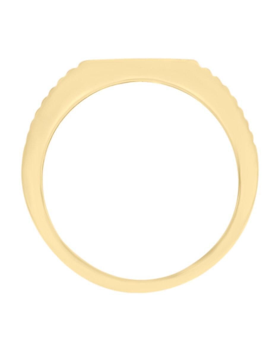 Anillo redondo Jesus 14 k de oro amarillo esmeralda brillante 2