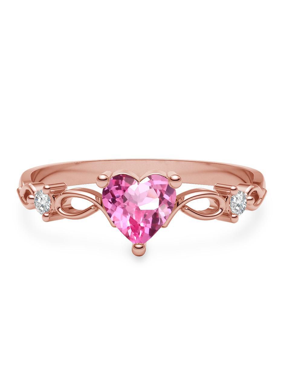 Anillo de compromiso 14 k zafiro 1