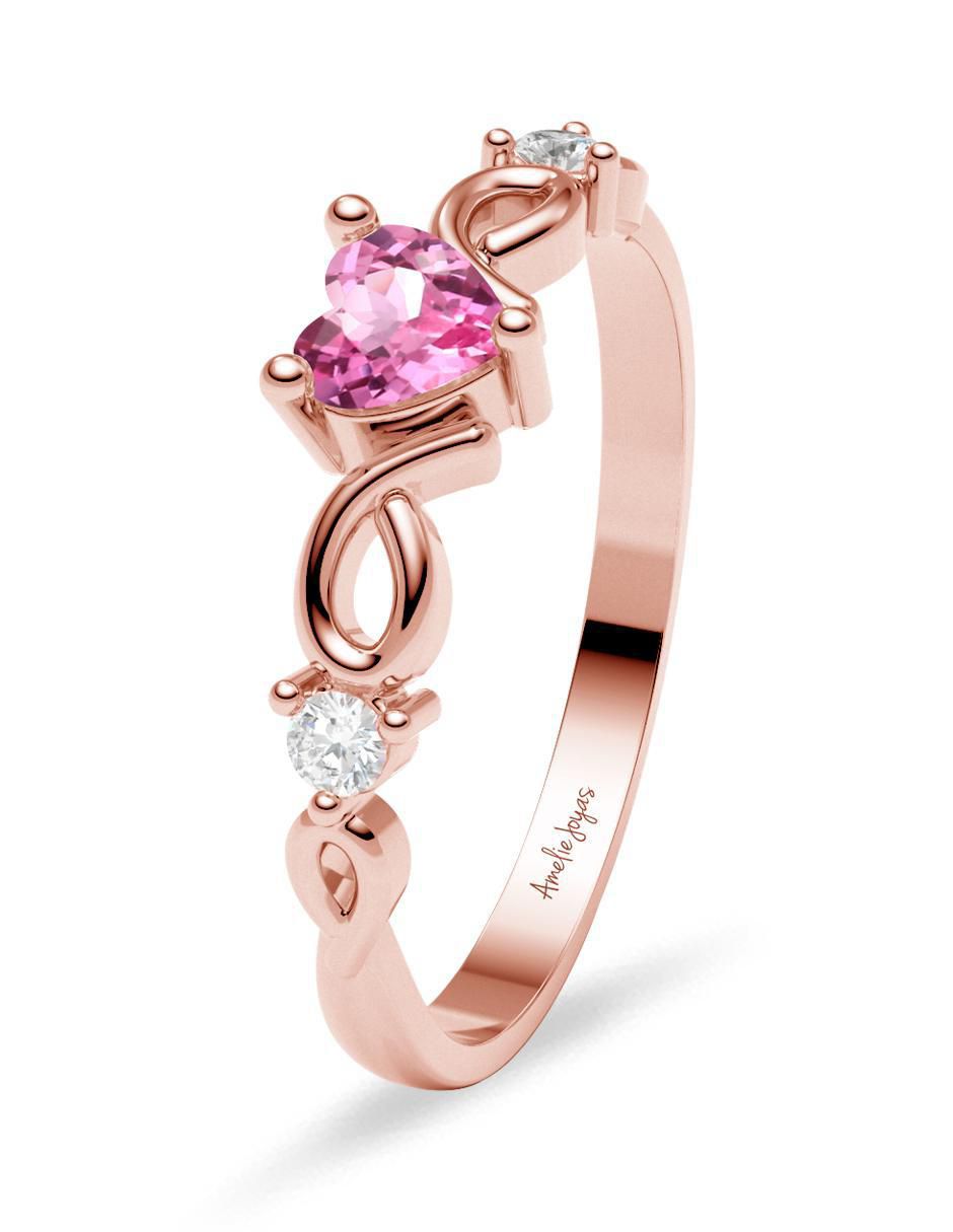 Anillo de compromiso 14 k zafiro 2