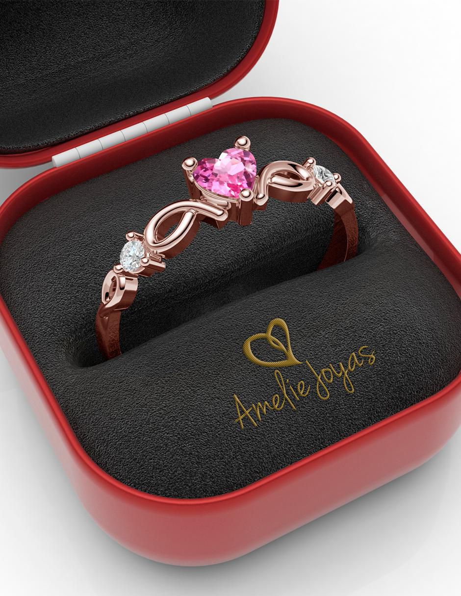 Anillo de compromiso 14 k zafiro 4
