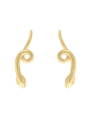 Broqueles de serpiente de oro amarillo con acabado brillante