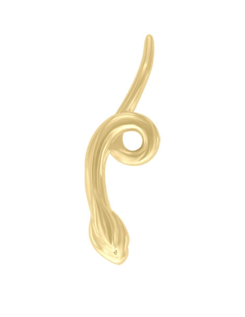 Broqueles de serpiente de oro amarillo con acabado brillante 2