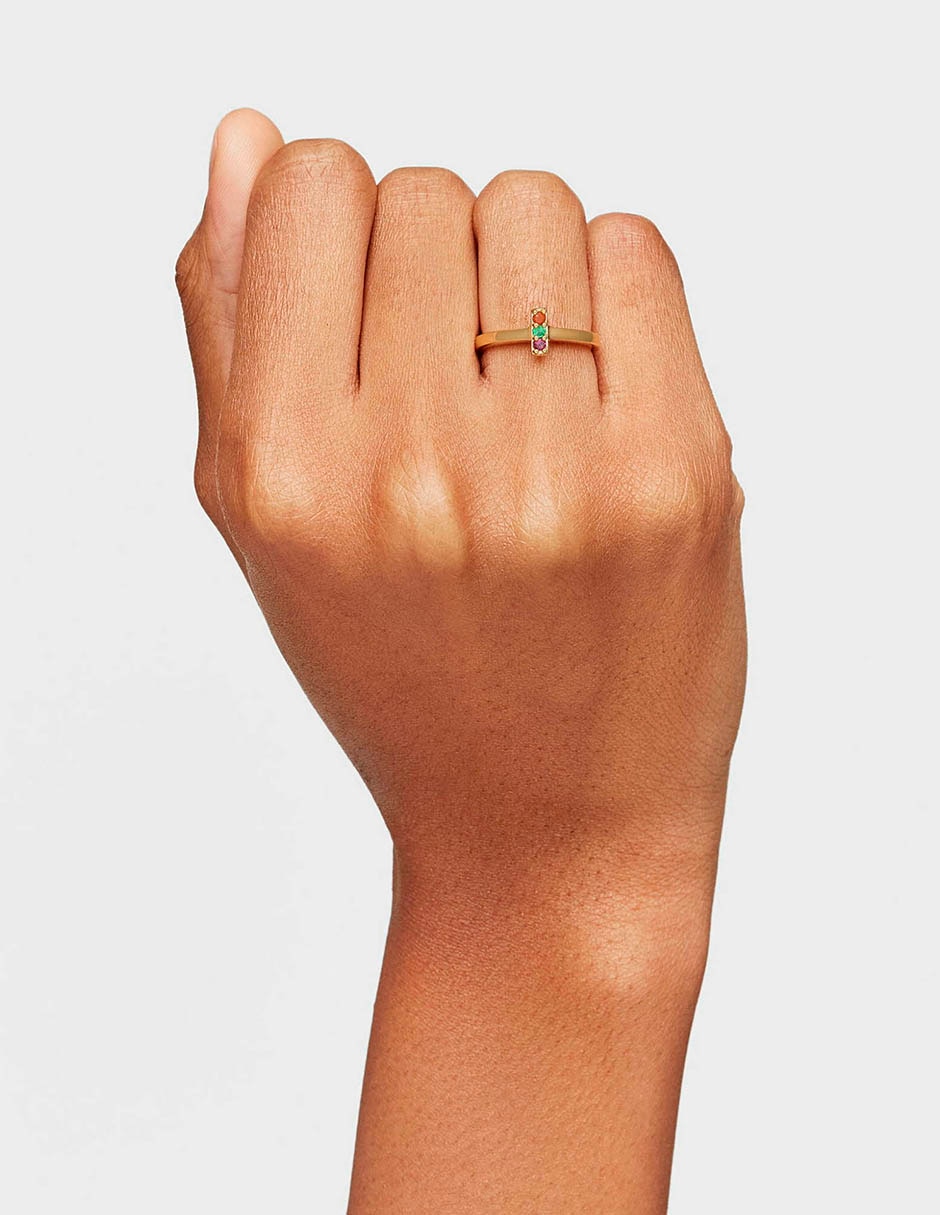 Anillo Tous Basic Colors de plata P 925 rodolita baño de oro