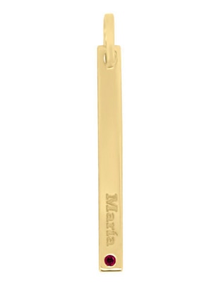 Dije rectangular Nomine de oro amarillo 14 K