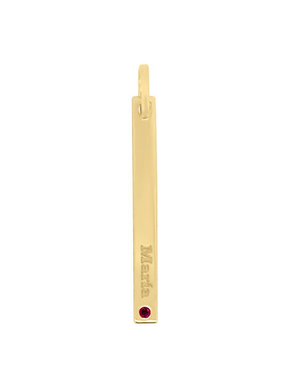 Dije rectangular Nomine de oro amarillo 14 K 2