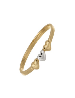 Anillo de corazón de oro amarillo brillante 1