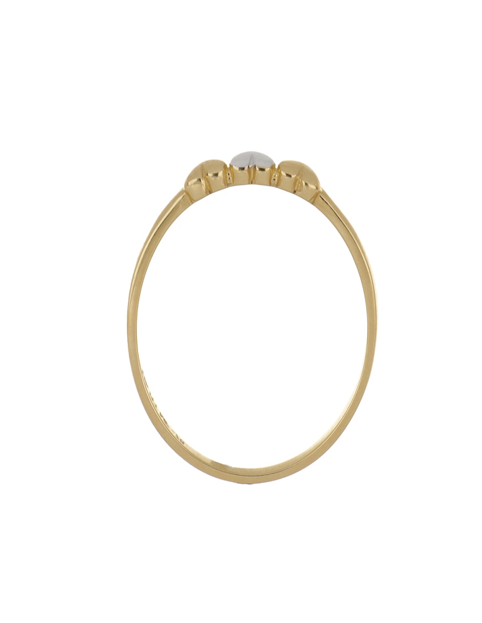 Anillo de corazón de oro amarillo brillante 2