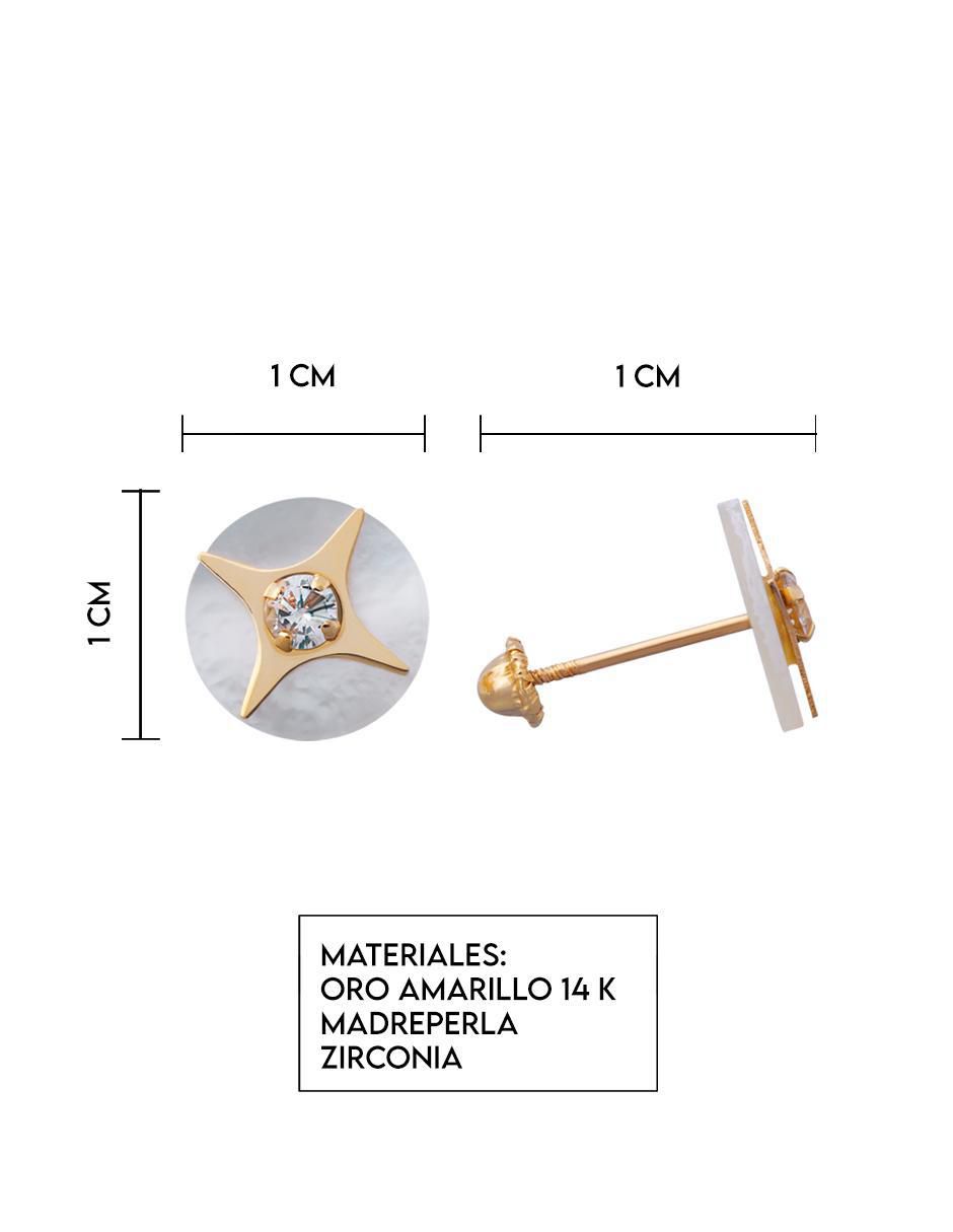 Broqueles de estrella de oro amarillo con acabado espejo 5