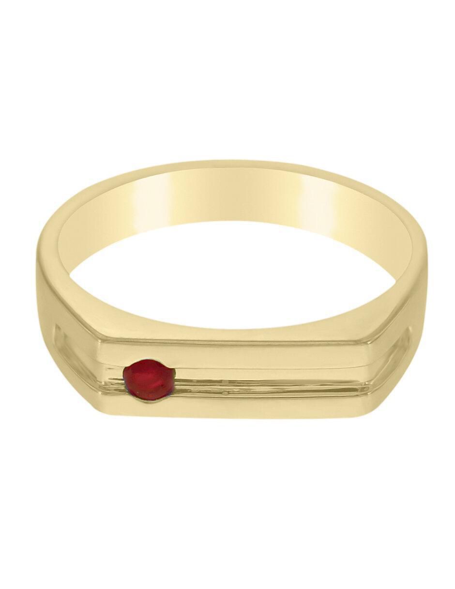 Anillo redondo Ithan 14 k de oro rubí brillante Anillo redondo Ithan 14 k de oro rubí brillante
