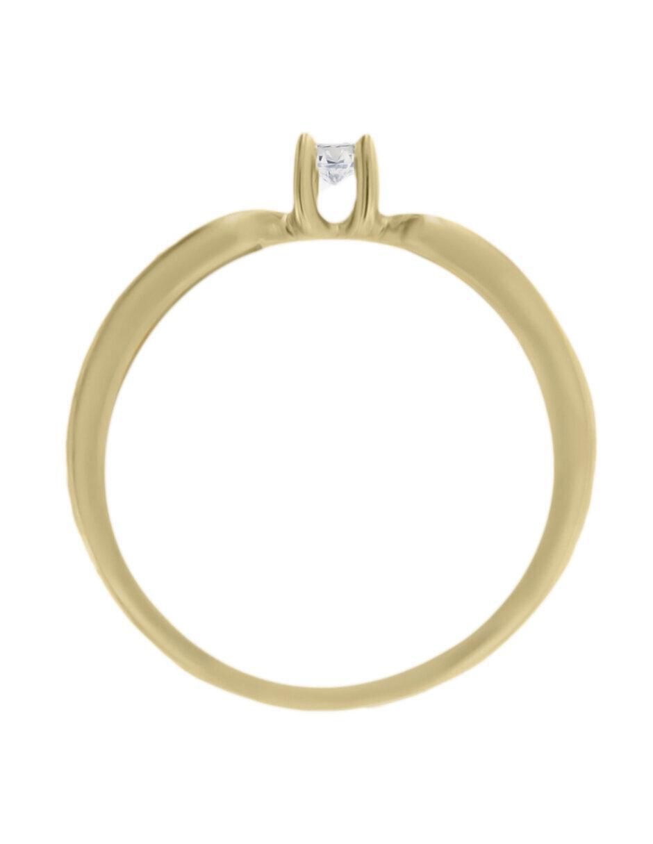 Solitario 14 k Atira diamante 4