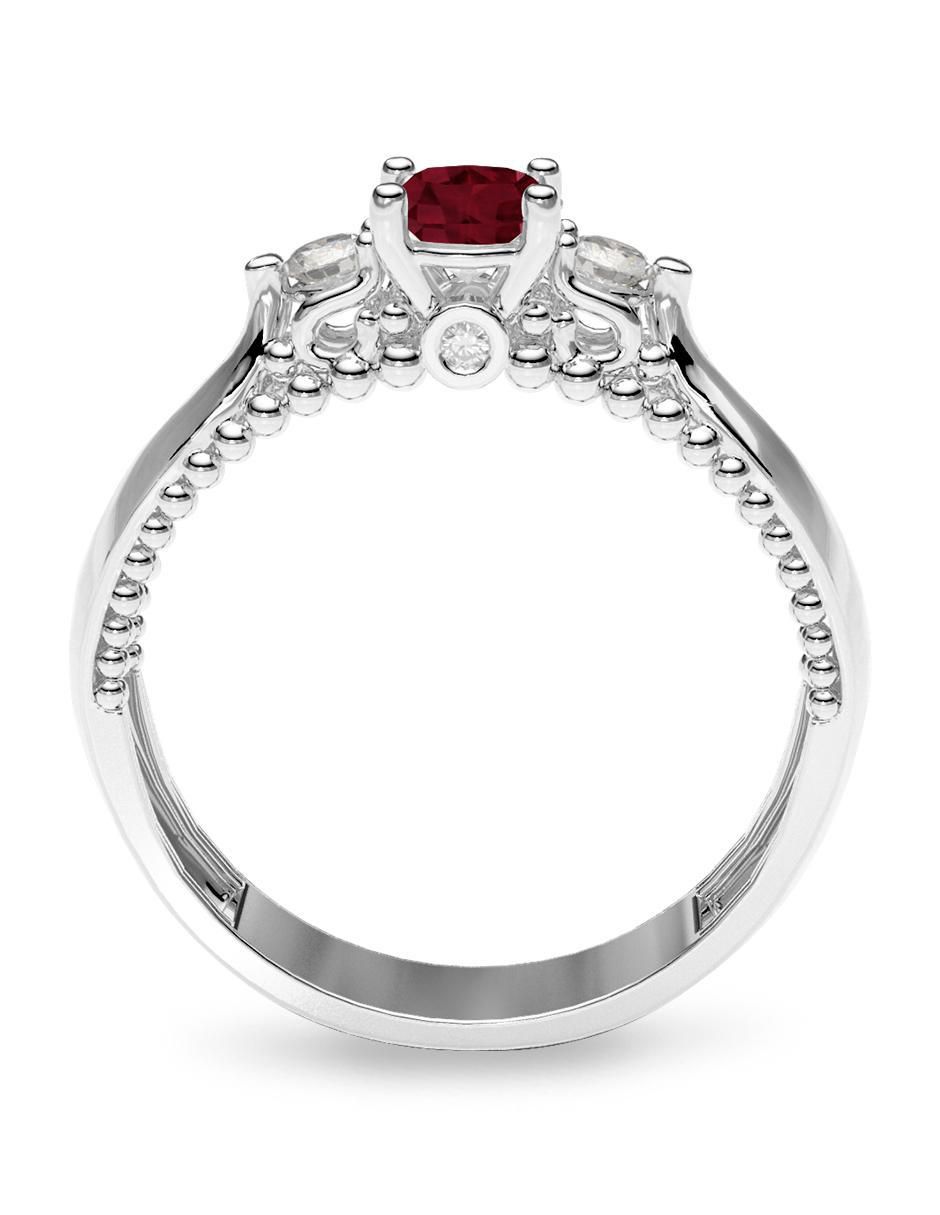 Anillo de compromiso 14 k rubí 3