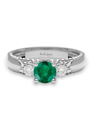 Anillo de compromiso 14 k esmeralda Anillo de compromiso 14 k esmeralda