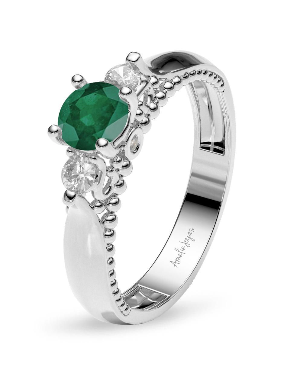 Anillo de compromiso 14 k esmeralda 3