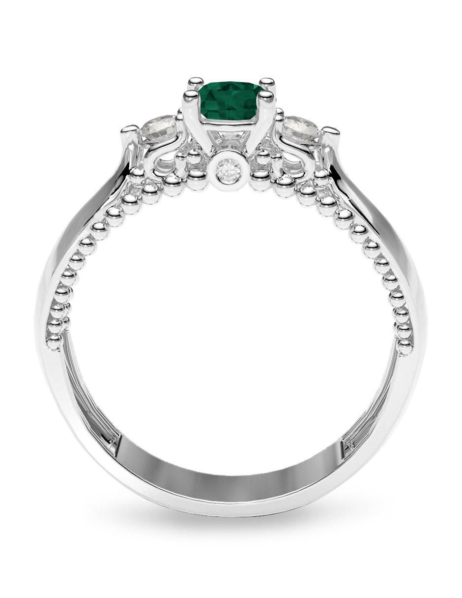 Anillo de compromiso 14 k esmeralda 4