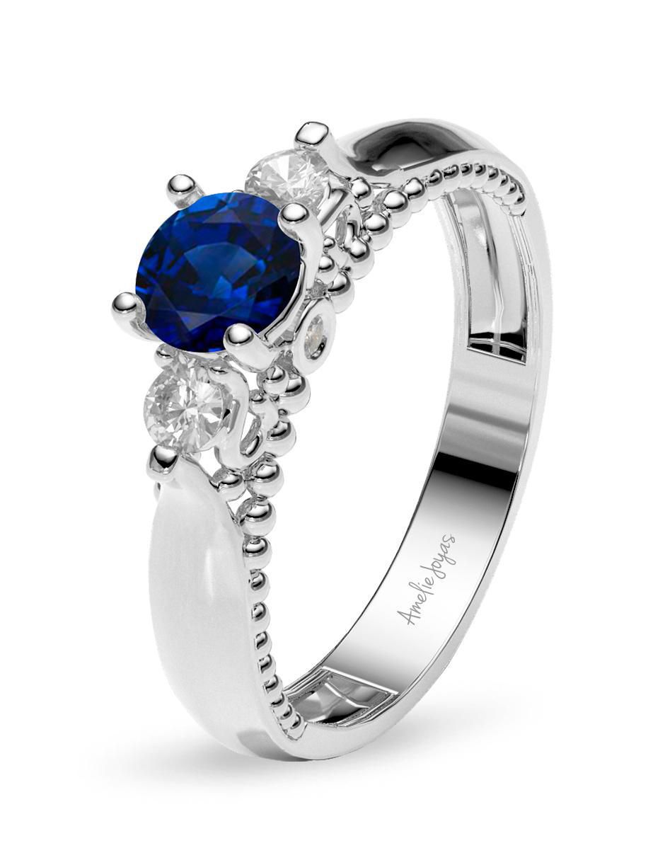 Anillo de compromiso 14 k zafiro 3