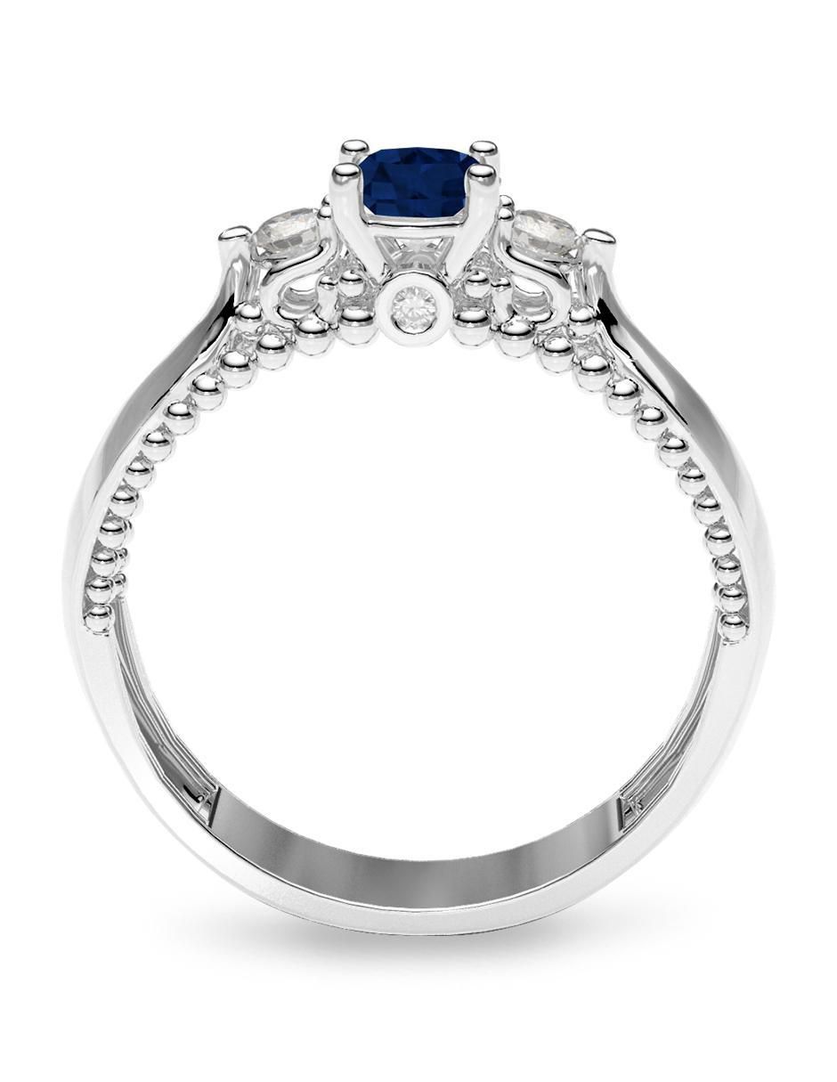 Anillo de compromiso 14 k zafiro 4