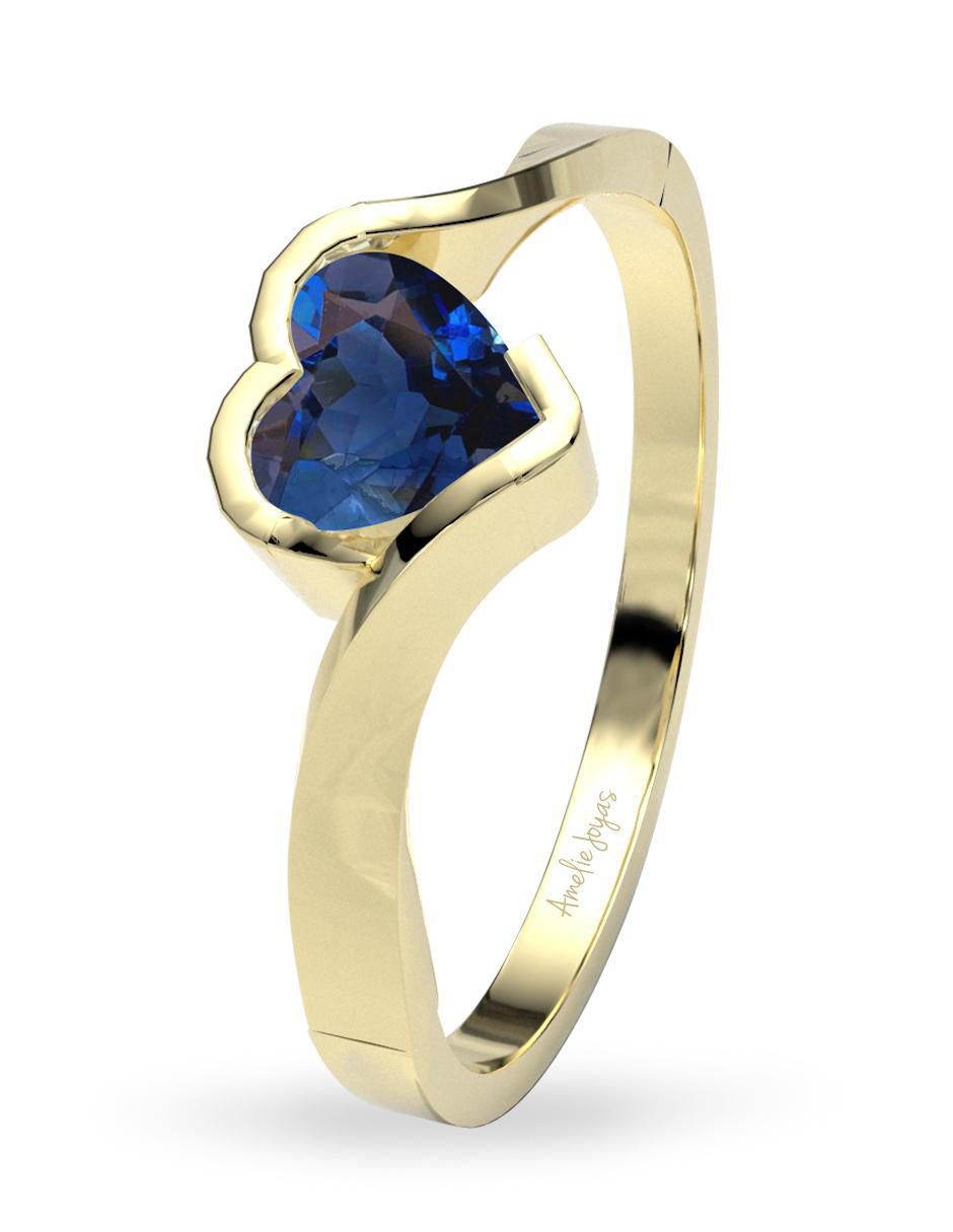 Anillo de compromiso 14 k zafiro 4