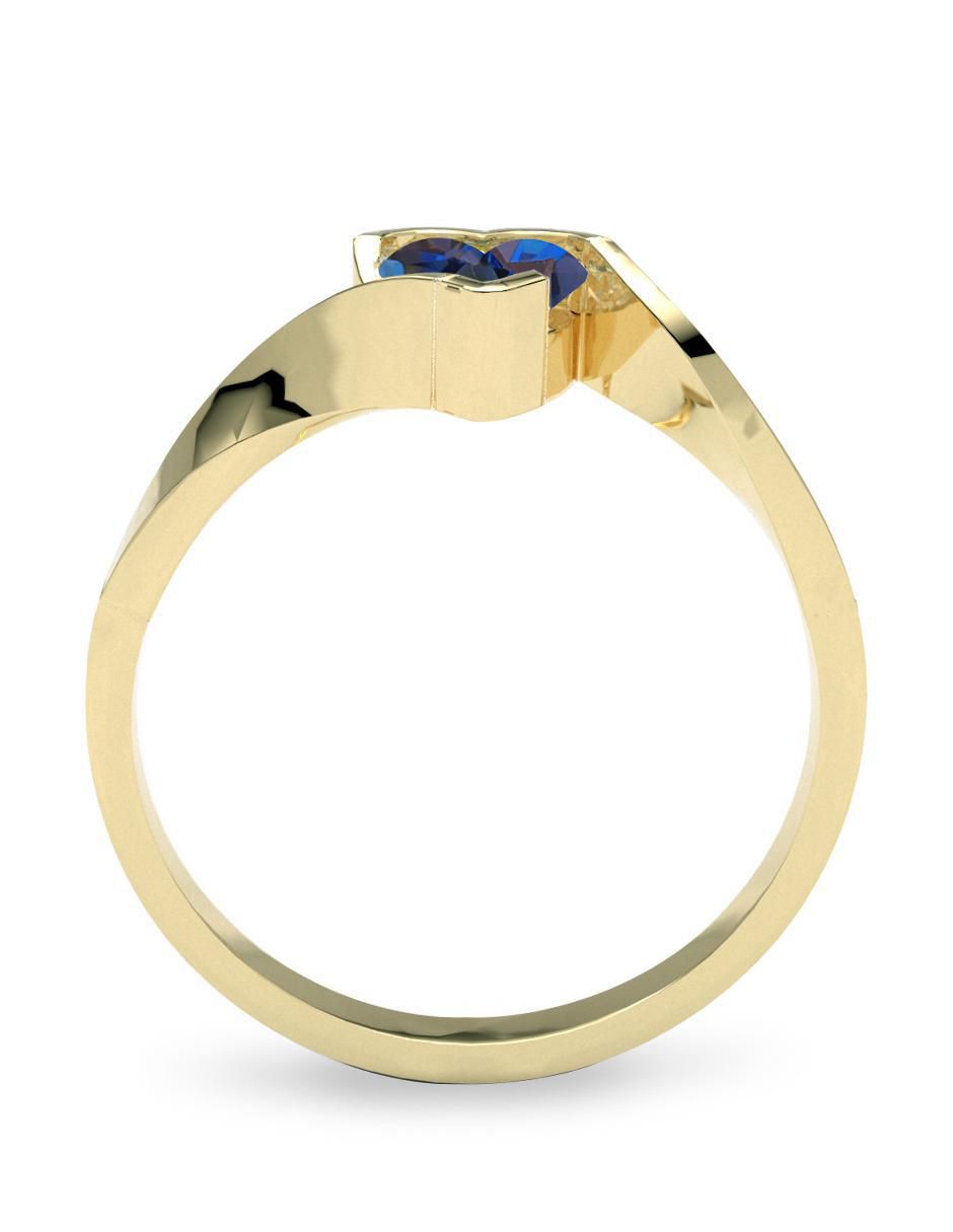Anillo de compromiso 14 k zafiro 3