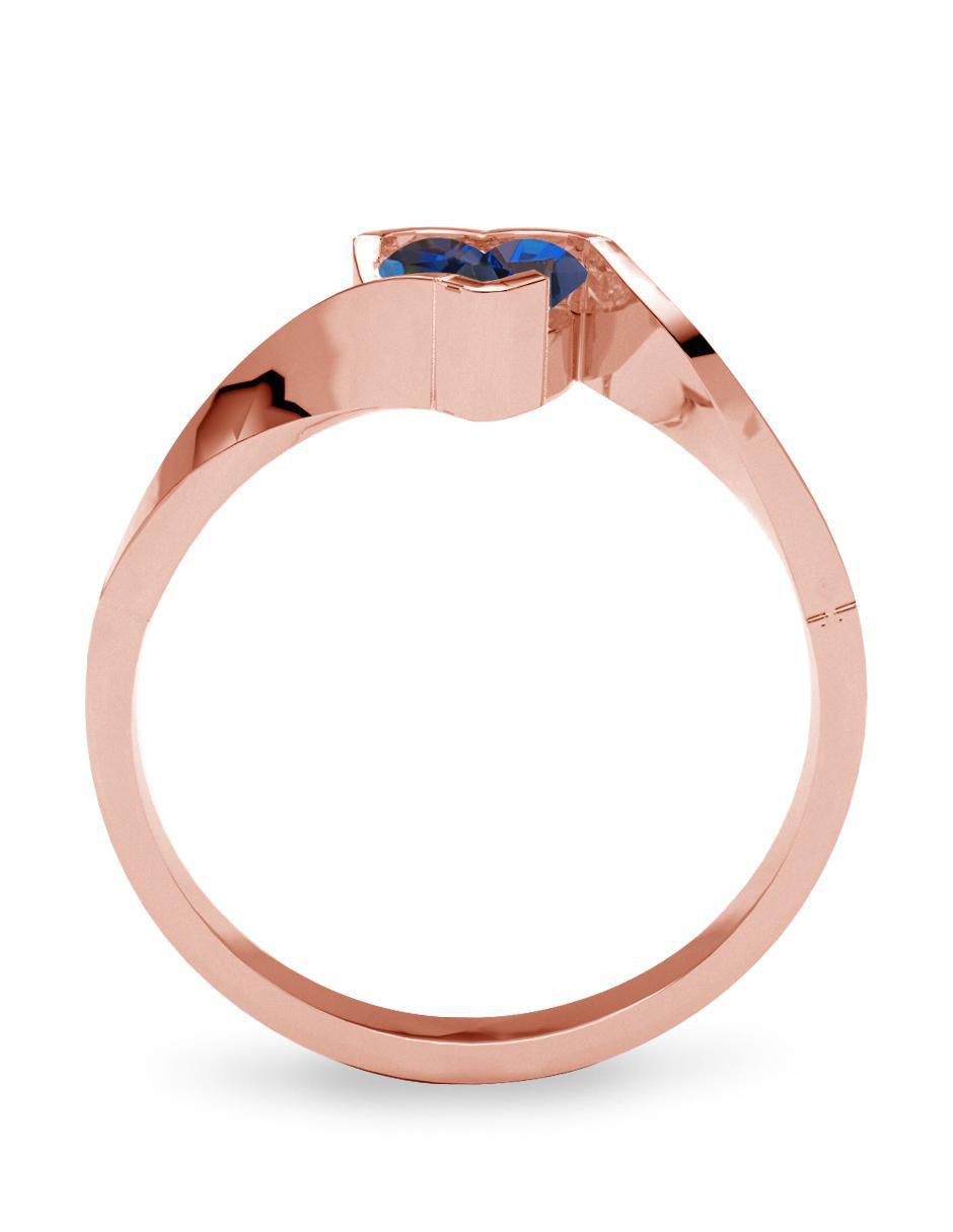 Anillo de compromiso 14 k zafiro 3